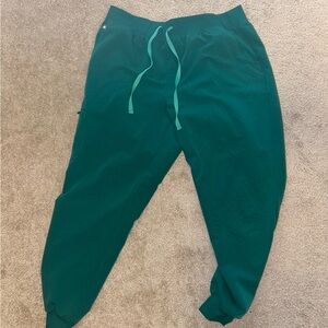 FIGS Womens Zamora Jogger Scrubs, Regular Length - Hunter Green 2XL